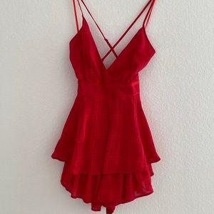 RED MINI DRESS ROMPER